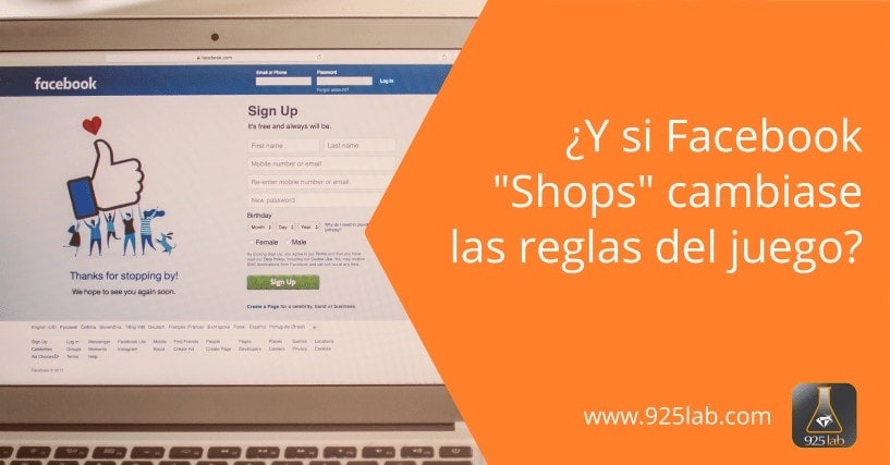 Facebook shops para comercializar joyas - 925lab