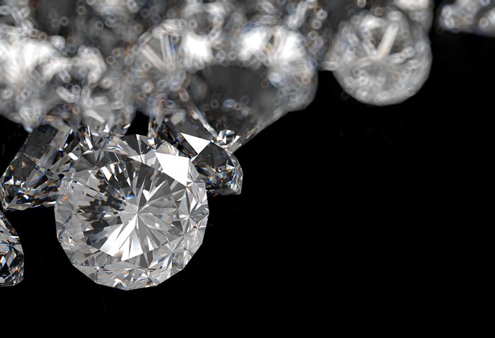 Diamantes en fondo negro